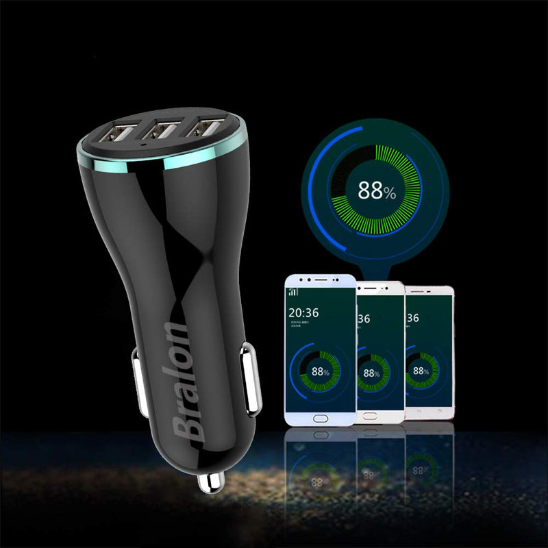[Australia - AusPower] - USB Car Charger[2-Pack],Bralon 24W/4.8A Rapid Car Charger Compatible with Phone 12(Pro Max)/12 mini/11 Pro Max/Xs/Xs max/Xr/X/8,G.alaxy Note S10/S9/S8 and More 2Black 