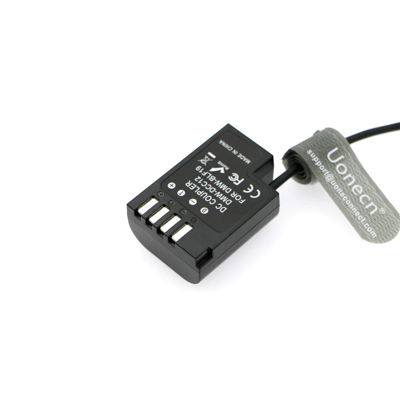[Australia - AusPower] - Uonecn D-Tap to DMW-DCC12 DC Coupler Dummy Battery Spring Cable for Panasonic DMC-GH5 GH4 GH3 