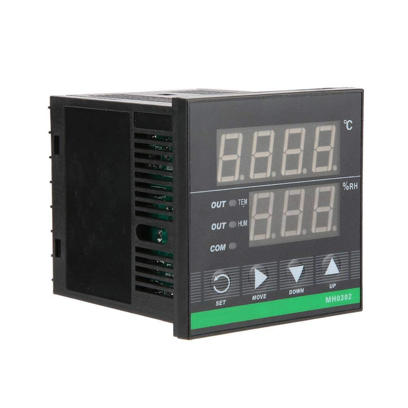 [Australia - AusPower] - Temperature & Humidity Controller Walfront MH0302 LCD Display Panel Mounted Digital Temperature and Humidity Controller Sensor Cable 72 * 72mm with Temperature Sensor 