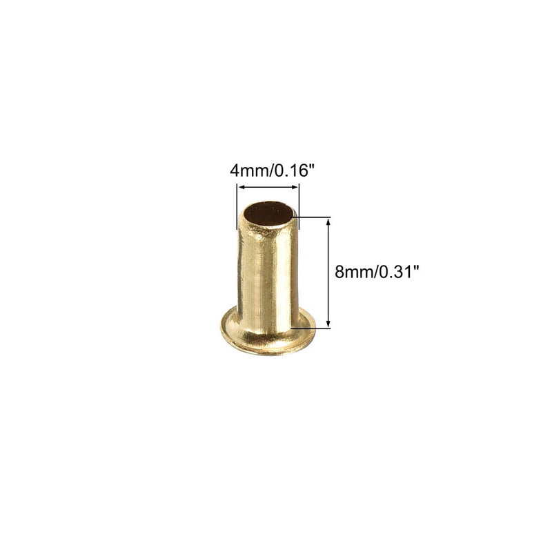 [Australia - AusPower] - uxcell Hollow Rivet,4mm x 8mm Through Hole Copper Hollow Rivets Grommets Double-Sided Circuit Board PCB 200Pcs 