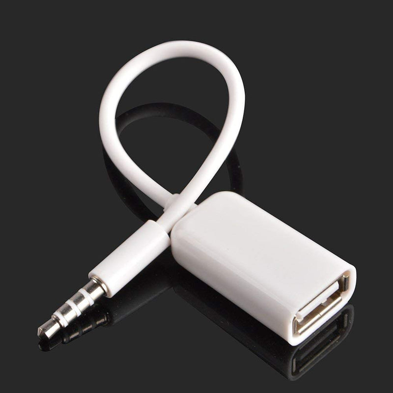 [Australia - AusPower] - AUX to USB Adapter 3.5mm Male Aux Audio Jack Plug to USB 2.0 Female Converter Cord Converter Cable 2PACK Only Work for Car (CAR Need MP3 Decode Function,Can't Fit All Kinds of Car) 