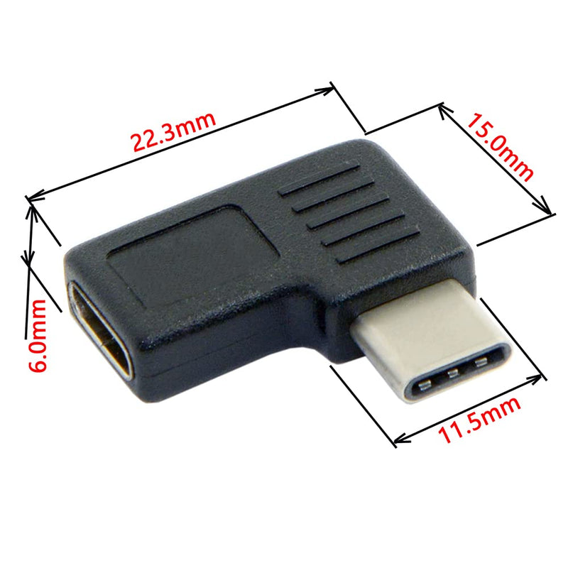 [Australia - AusPower] - NFHK 90 Degree Right & Left Angled USB 3.1 Type-C Male to Female Extension Adapter for Laptop & Tablet & Mobile Phone 