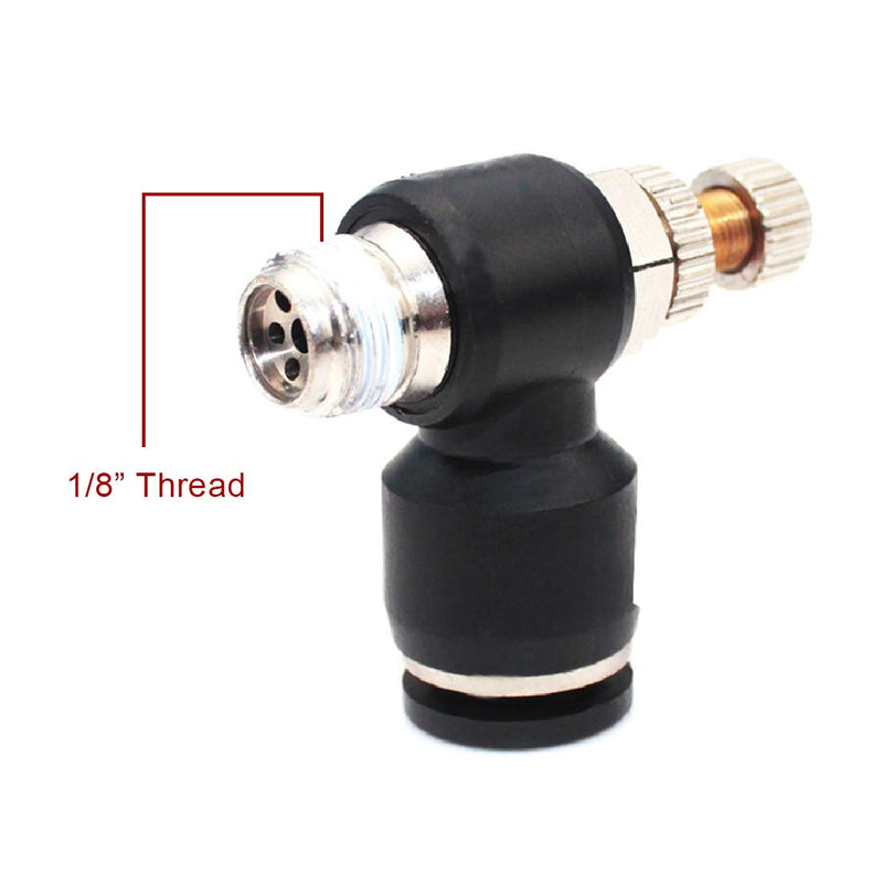 [Australia - AusPower] - Beduan Pneumatic Push to Connect Air Flow Control Valve, 6mm Tube OD x 1/8" Male Thread, Elbow 90 Degree Switch Valve Adapter Fitting (Pack of 5) 6mmx1/8" (5 Pcs) 