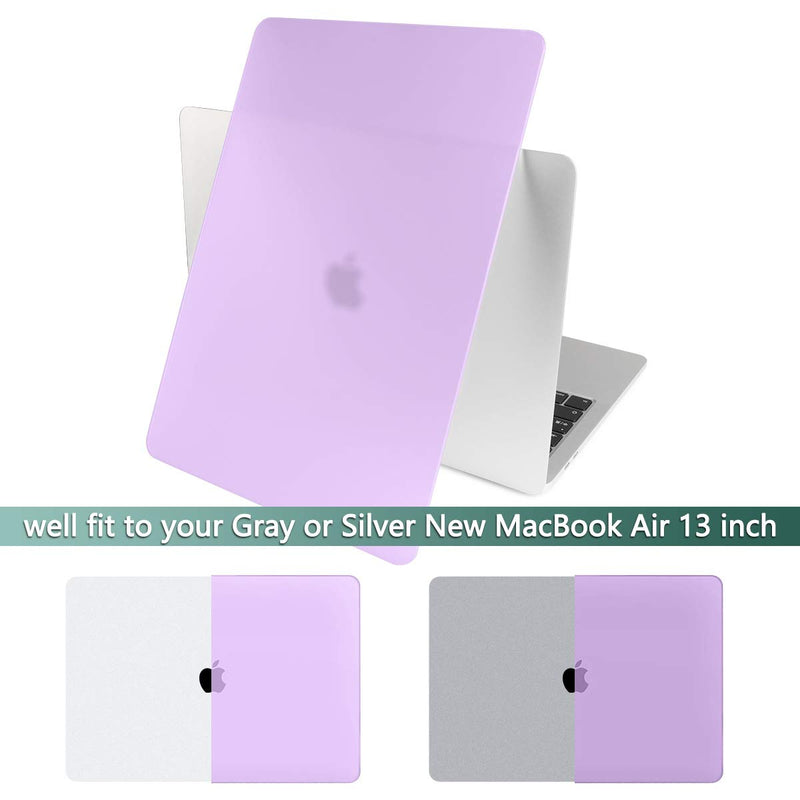 [Australia - AusPower] - Batianda for MacBook Air 13 Inch Case 2020 2019 2018 Release A2337 M1 A2179 A1932 with Touch ID, Plastic Hard Shell Cover + Keyboard Cover, C-Matte Purple 
