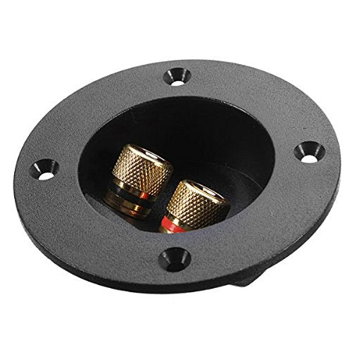 [Australia - AusPower] - Amosfun DIY 2-Way Speaker Box Terminal Binding Post Round Screw Cup Connector Subwoofer Plug (Black) 