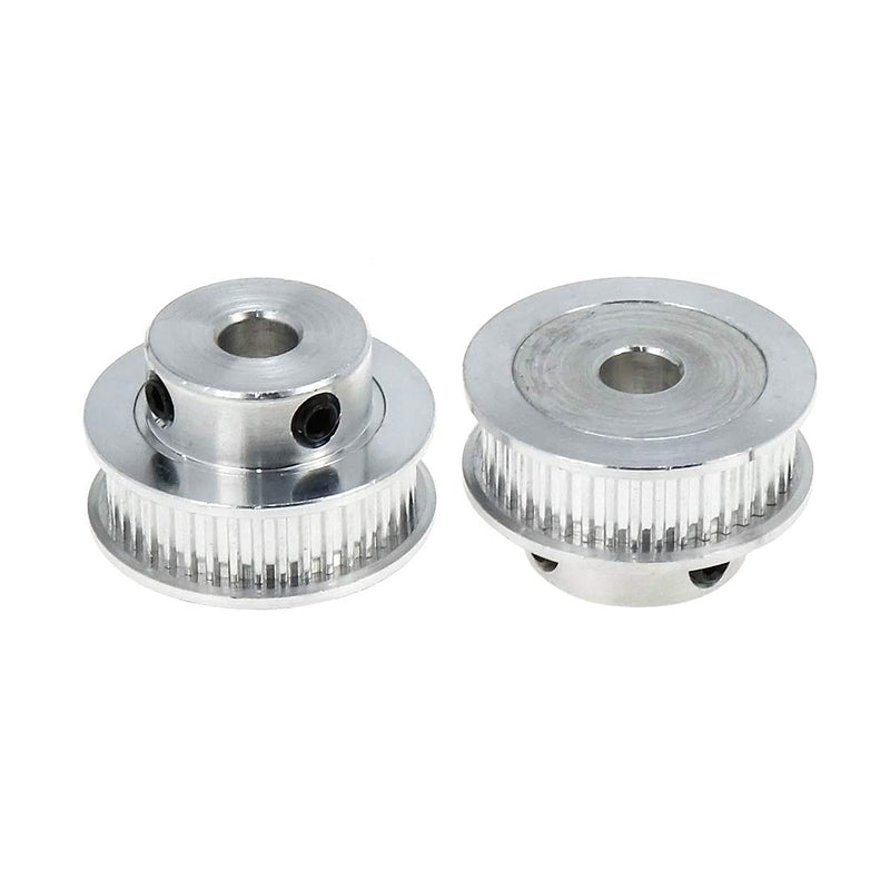 [Australia - AusPower] - LC LICTOP Aluminum Alloy GT2 40 Teeth 6.35mm/0.25" Bore Timing Belt Pulley Flange Synchronous Wheel w M2 Hex Wrench Pack of 2 