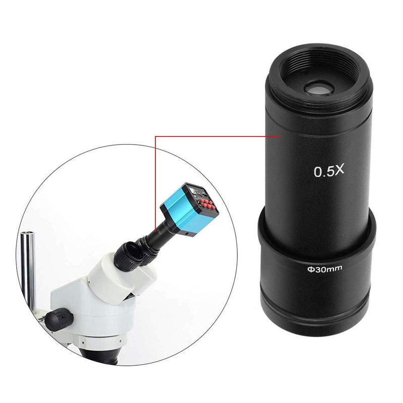 [Australia - AusPower] - Hakeeta Microscope Adapter, 0.5X C-Mount Reduction Lens Eyepiece Lens 23.2mm Mounting with 30mm 30.5mm Ring Adapter Applicable for Biomicroscope Stereo Microscope, CCD Camera and Digital Eyepiece. 