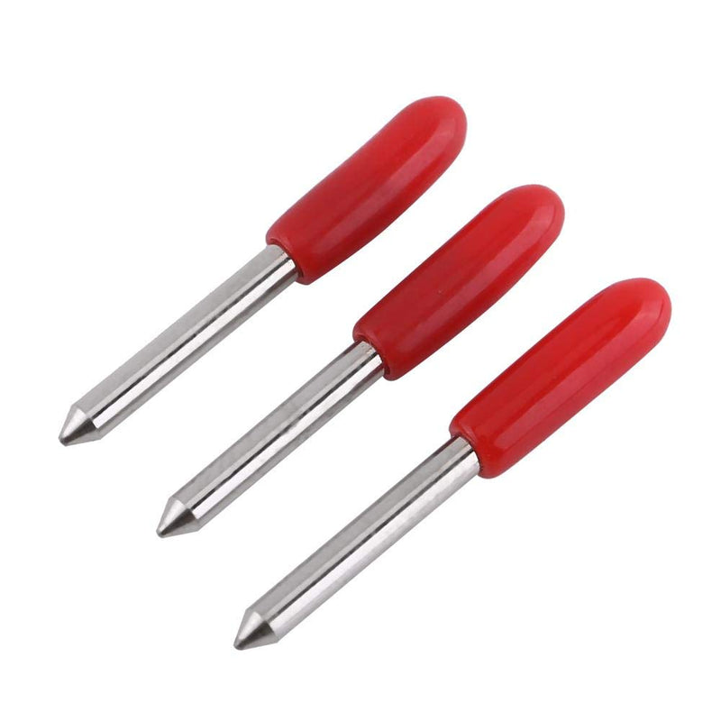 [Australia - AusPower] - Plotter Blades, 15Pcs Roland Blades 45 Degree Cemented Carbide Blades, Cutter Plotter Parts with Red Caps, Suitable for Cutting Color Adhesive Media Standard Vinyl, Used for Many Cutting Plotters 