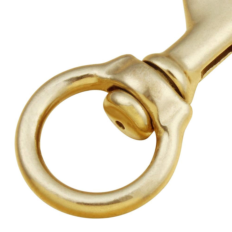 [Australia - AusPower] - AOWESM 3-1/4 Inch Solid Brass Swivel Bolt Snap Hooks 7/8 Inch Swivel Eye Single Ended Scuba Diving Clips Keychain Holder for Dog Collar, Pet Leash, Flag Halyard and More (2 Pieces) 