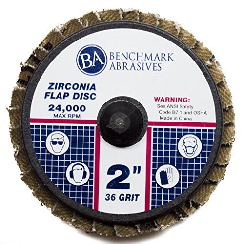 [Australia - AusPower] - Benchmark Abrasives 2" Quick Change Zirconia Flap Discs - 10 Pack (36 Grit) 36 Grit 