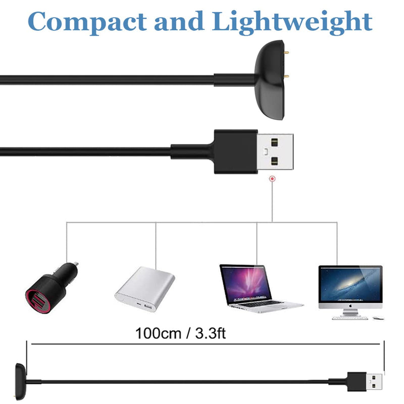 [Australia - AusPower] - EXMRAT Charger for Fitbit Charge 5, Magnetic USB Charging Cable Cord for Fitbit Charge 5 Activity Tracker Accessories 3.3ft / 100cm 