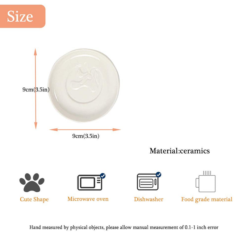 [Australia - AusPower] - Ceramics Sauce Dish Cat Relief Seasoning Dish Mini Side Sushi Soy Dipping Bowl soy sauce dishes dinnerware Meow Porcelain Small Saucer (Set of 4) 