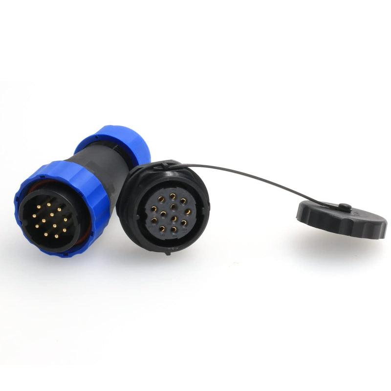 [Australia - AusPower] - DRRI HE29 12pin 10A Male Plug Female Chassis Socket Audio Video led Project Waterproof IP68 Circular Connector(12 pin) 12 pin 