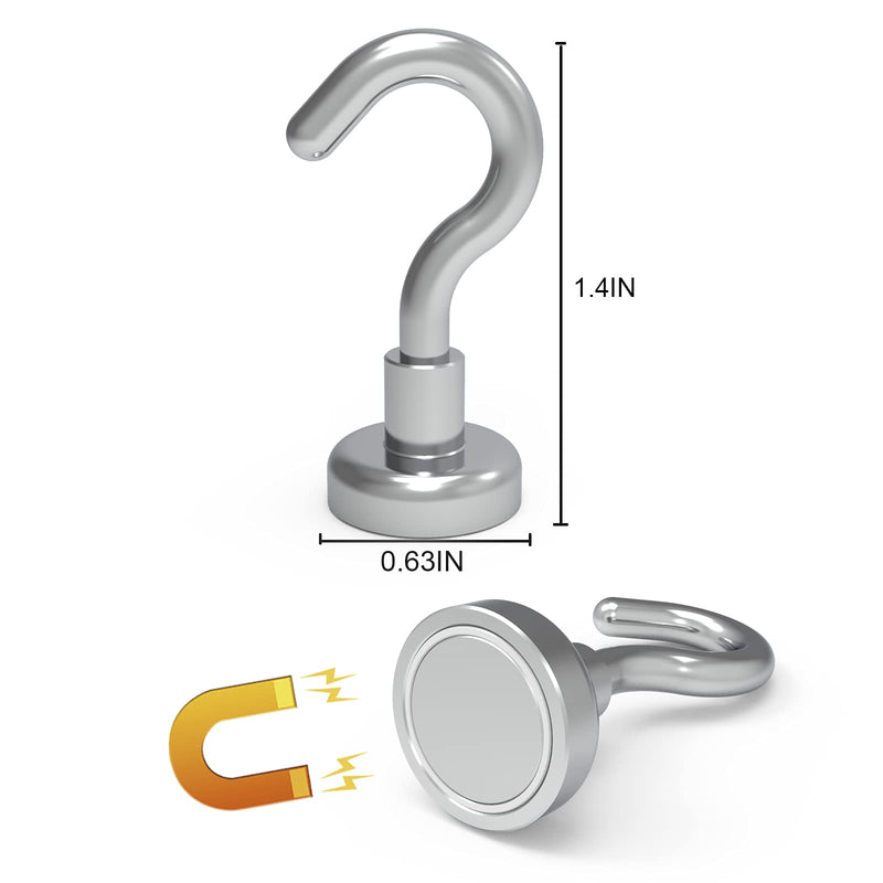 [Australia - AusPower] - MHDMAG Magnetic Hooks Refrigerator, Cruise Ship Accessories, 22LBS Super Magnets with Neodymium Rare Earth for Hanging, Door Holder, Keys, Home, Office, Refrigerators, BBQ, Pack of 10 E16 Pack of 10 