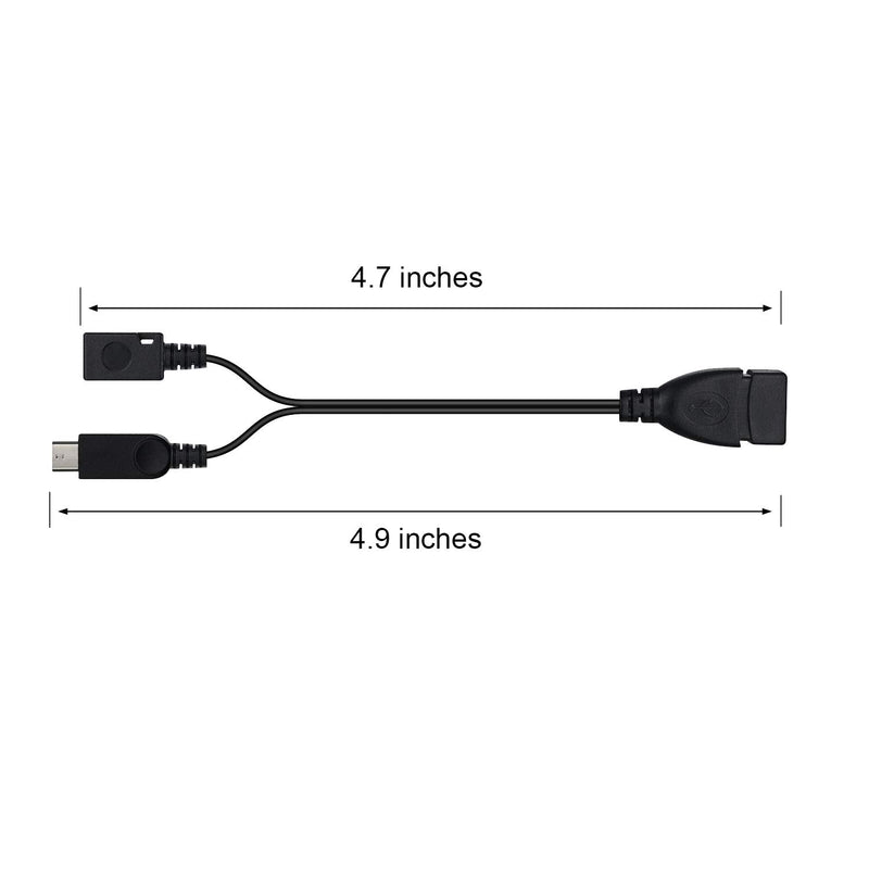 [Australia - AusPower] - ZYF Micro USB to USB Port Adapter (OTG Cable + Power Cable) for Firestick, Streaming TV Sticks, Media Devices, Android Phone Tablet - 2 Pack 