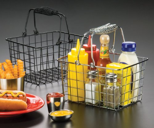 [Australia - AusPower] - American Metalcraft RBHB975 9" x 7" Black Rectangular Basket w/ Handles 