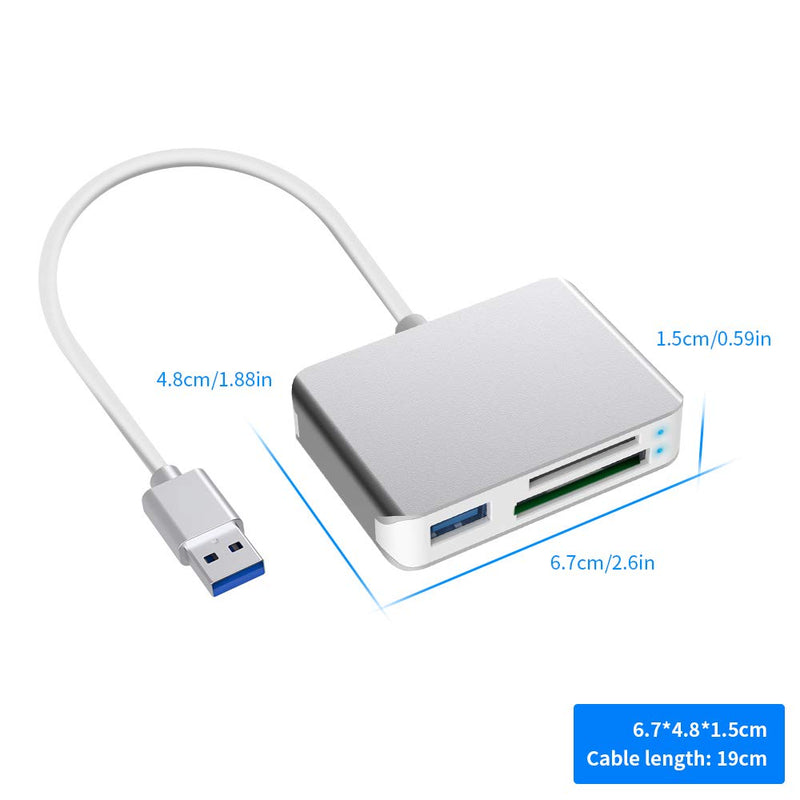 [Australia - AusPower] - XQD/SD/Micro SD Card Reader, Memory Multi-Card Reader/Writer/Adapter with 2 USB3.0 Port, Support Sony G/M Series Lexar 2933x/1400x USB Mark XQD Card, SD/SDHC/TF Card for Windows/Linux/Mac OS/Vista 