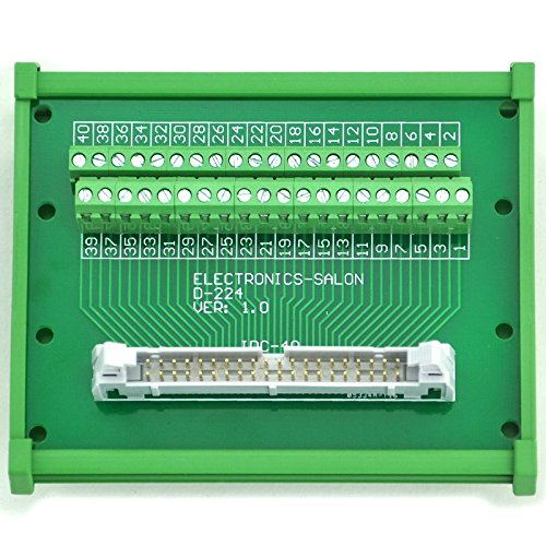 [Australia - AusPower] - DIN Rail Mount Flat Ribbon Cable 0.1" FRC Connector Interface Module, Terminal Block Breakout Board (IDC40 2x20Pin) IDC40 2x20Pin 