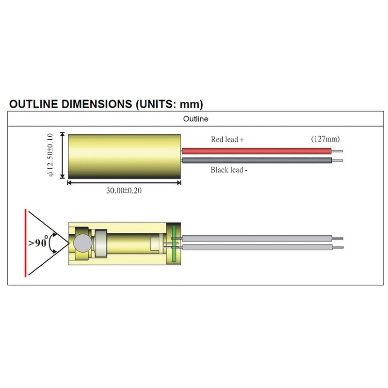 [Australia - AusPower] - Quarton Laser Module VLM-520-27 LPA Direct Green Laser Line Generator (Industrial Use Line Laser) 