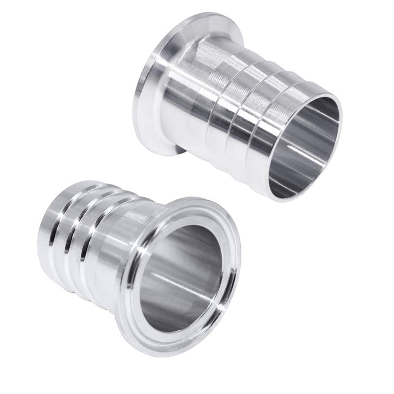 [Australia - AusPower] - JoyTube 1.5" Tri Clamp to 1-1/2" Hose Barbed Adapter 304 Stainless Steel Sanitary Hose Pipe Fitting Home Brewing Adapter (Pack of 2) 1.5 Inch 