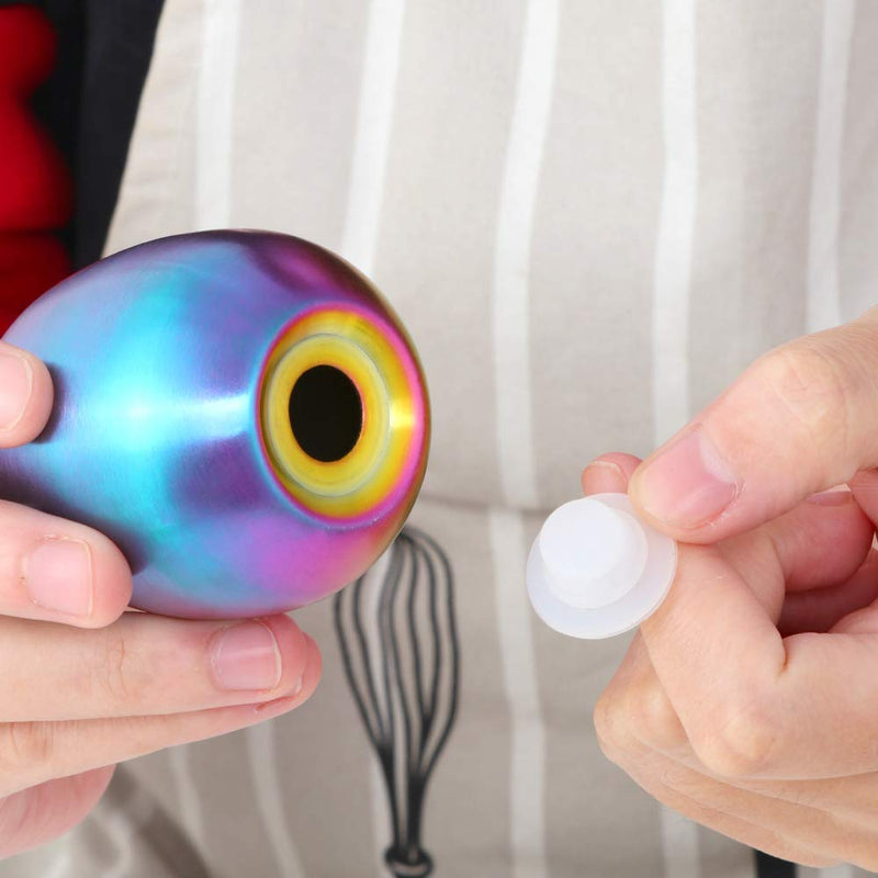 [Australia - AusPower] - TUPMFG Salt Pepper Shaker Set: Stainless Steel Salt & Pepper Dispenser 2 Pieces for Kitchen (Rainbow) Rainbow 