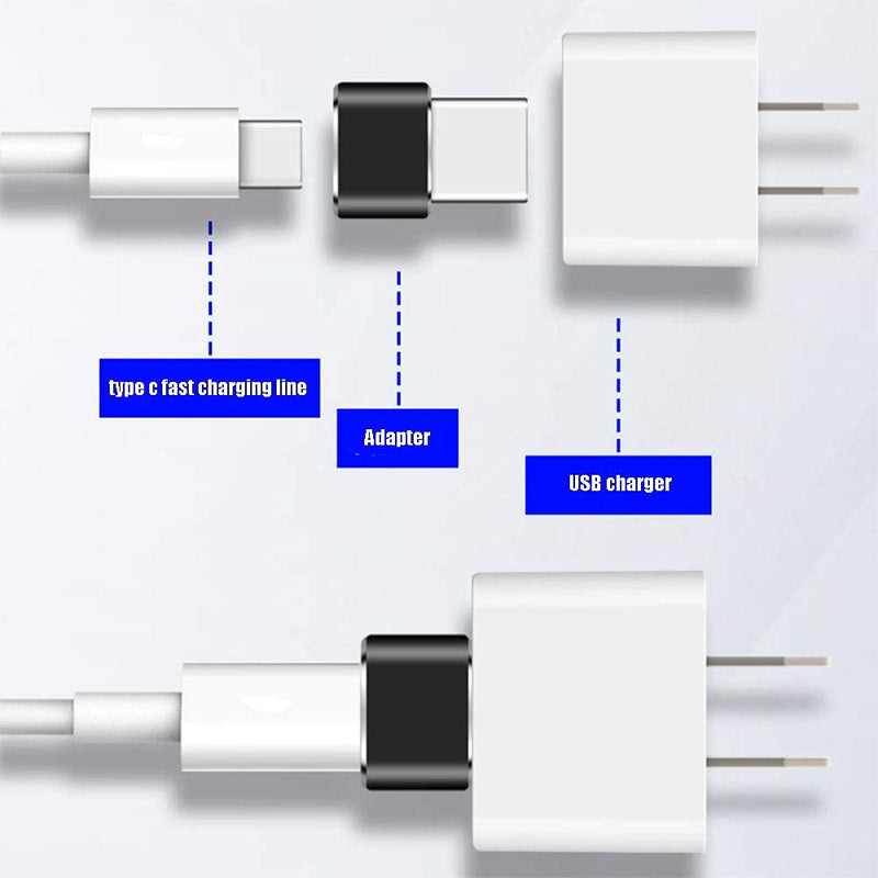 [Australia - AusPower] - WAFJAMF 4 PCS Type C to A Charger Cable Adapter for iPhone 11 12 Mini Pro Max,Airpods iPad 8th,Samsung Galaxy Note 10 S20 Plus 20 S21 21 FE Ultra,USB C Female to USB Male Adapter (2 Black+2 Silver) 