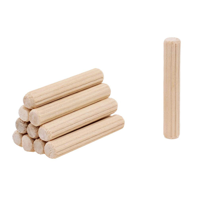 [Australia - AusPower] - 100 Pack 1/4" Wood Dowel Pins Straight Grooved Pins for Furniture Door and Art Projects (1/4 in) 1/4 in 