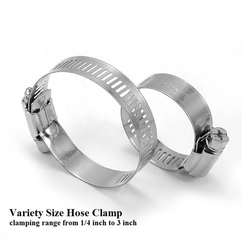 [Australia - AusPower] - Hose Clamp, Stainless Steel Hose Clamps for 1 1/2 Inch to 2 1/2 Inch Hose Pipe Large Adjustable Worm Gear Hose Clamps Assortment Kit for Automotive Radiator Fuel Line Mechanical, 10 PCS Hose Clamp Set 1-1/2 inch to 2-1/2 inch 