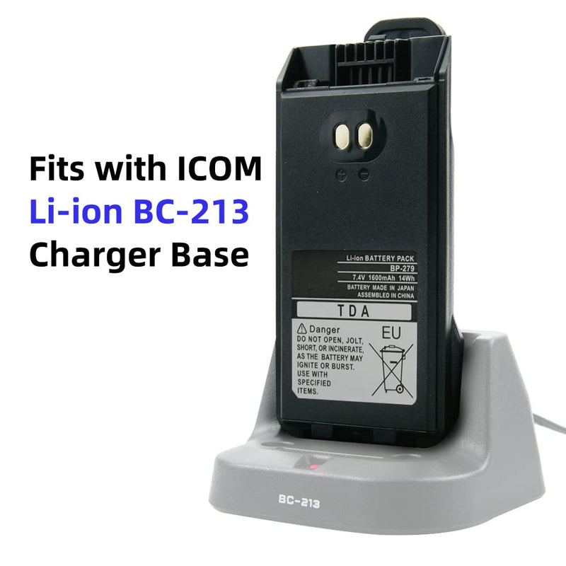 [Australia - AusPower] - ICOM BP-279 / BP-280LI Radio Battery for ICOM F1000 F2000 F1000D F2000D F1000S F2000T Replacement Two Way Radio Battery with Blet Clip 