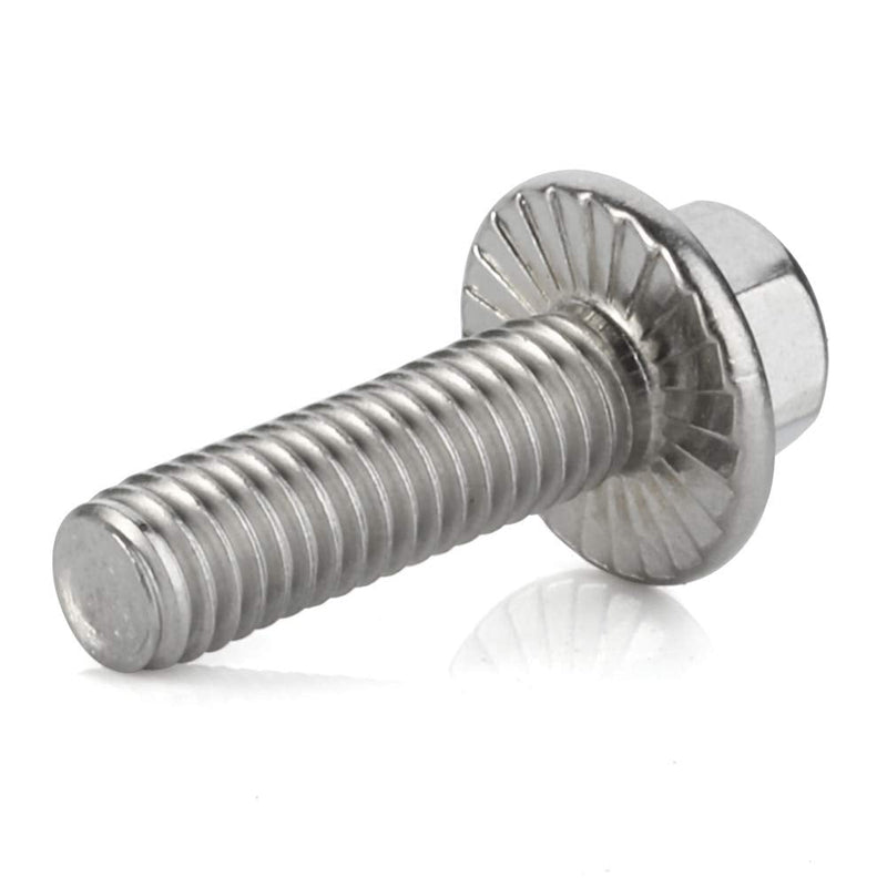 [Australia - AusPower] - M6-1.0 x 20mm Flanged Hex Head Bolts Flange Hexagon Screws, Stainless Steel 18-8 (304), Plain Finish, 25 PCS M6 x 20mm (25 PCS) 