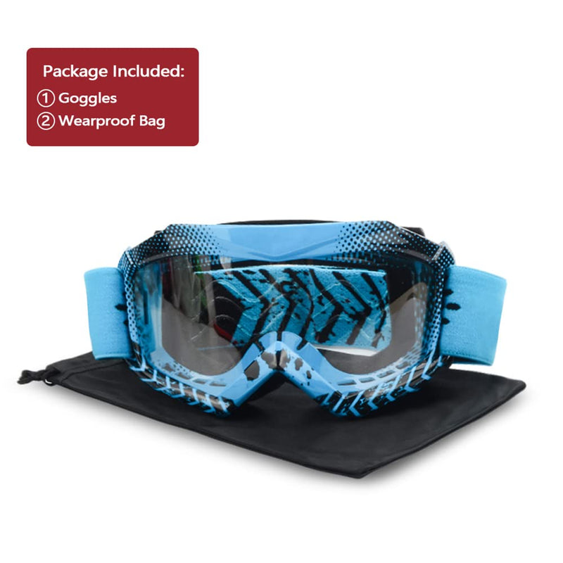 [Australia - AusPower] - Kids Teens Youth ATV Motorcycle Dirtbike Cycling Ski Snowboard Motocross Riding Goggles … Blue 