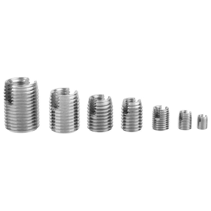[Australia - AusPower] - 50pcs Self Tapping Thread Inserts Stainless Steel Thread Insert Set Inner Thread Thread Reinforce Repair Tool Screw Repair Sleeve Assortment Kit with Plastic Box 