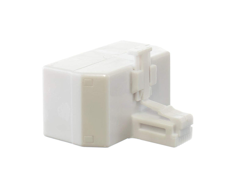 [Australia - AusPower] - Telephone Splitter 2 Line Adapter - 3-Way Splitter (Line 1, Line 2, and Twin Line) - Dual Line Separator - 4 Conductor Connector (2 Phone Lines) - White, 2 Pack White, 3 Way 