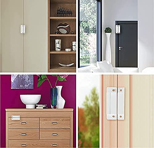 [Australia - AusPower] - TOWODE Wired Magnetic Surface-Mounted Door Window Contact Reed Switch Personal Gap Alarm, Cabinet Strip Light Switch NC DIY Kit, Pack of 10 with 40 Screws 10 Wired Magnetic Contacts 