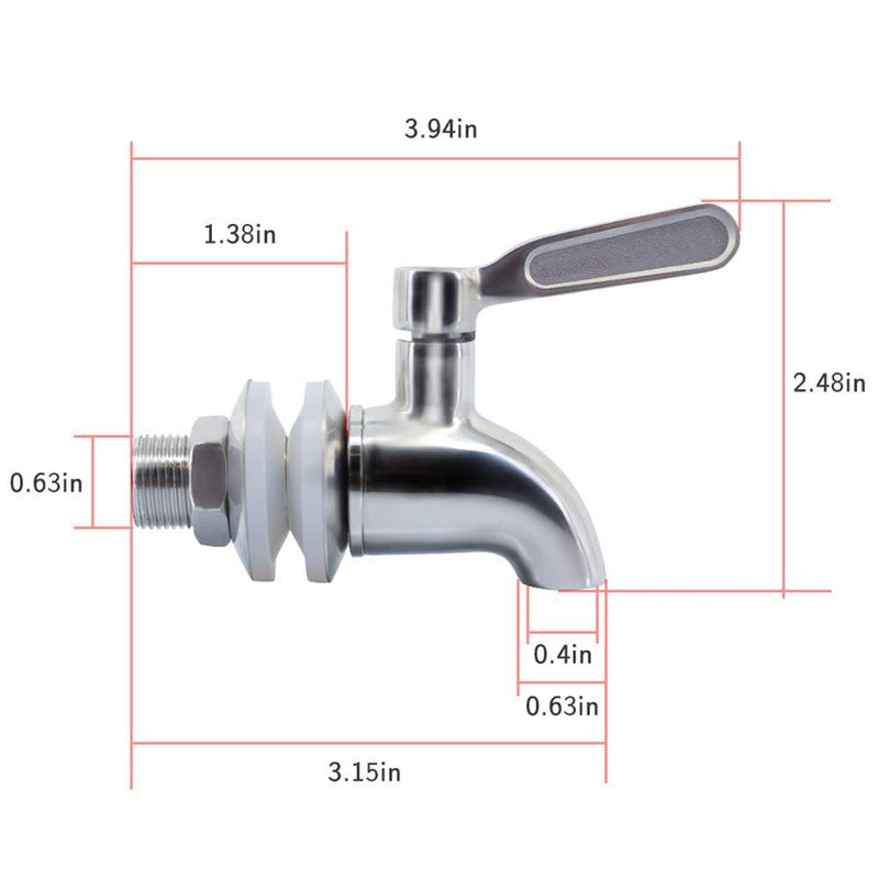 [Australia - AusPower] - hgzaccompany Stainless Steel Spigot For Drink Dispenser, Replacement Metal Spigot For Beverage Dispenser, Water Dispenser Faucet, Food Grade Metal Spout. 1 