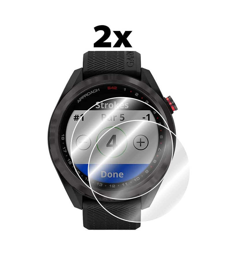 [Australia - AusPower] - IPG for Garmin Approach S42, GPS Golf Smartwatch Screen Protector (2 Units) Invisible Ultra HD Clear Film Anti Scratch Guard-Smooth/Self-Healing/Bubble -Free for S42 