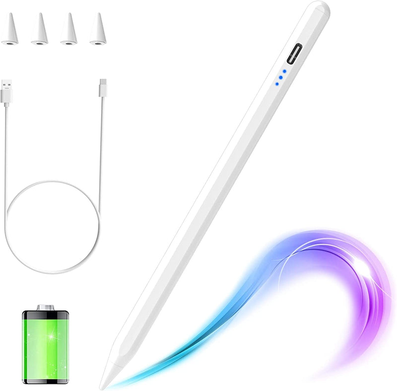 [Australia - AusPower] - Stylus Pen for iPad, Stylus Pencil for (2018-2022) iPad Pro 11/12.9, iPad 9th/8th/7th/6th Gen, iPad Air 5th/4th/3rd Gen, iPad Mini 6th/5th Gen for iPad Accessories Magnetic Stylus Pen with 4 Pen Heads 