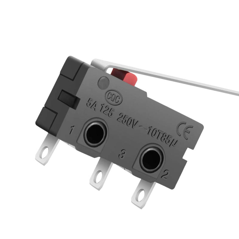 [Australia - AusPower] - MUZHI SPDT 1NO 1NC 5.5cm Hinge Lever Momentary Push Button Micro Limit Switch AC 5A 125V 250V 3 Pins 12 Pcs 2 