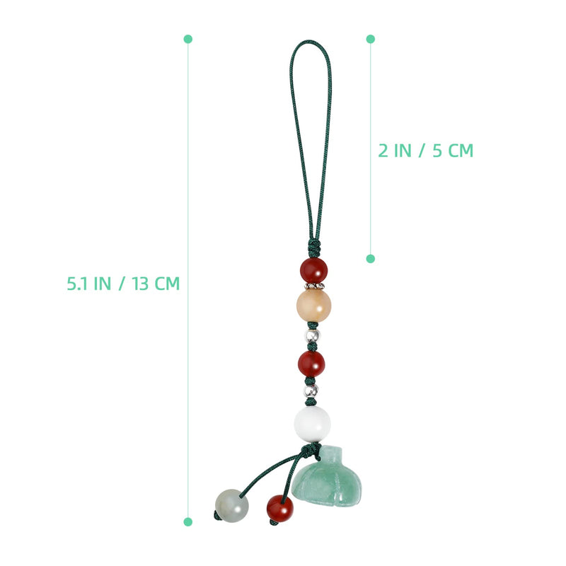 [Australia - AusPower] - Hemobllo Cell Phone Strap Jade Phone Charm Key Agate Chain Car Key Hanging Pendants Decor for Car Phone Fan Clothing Decor Green 