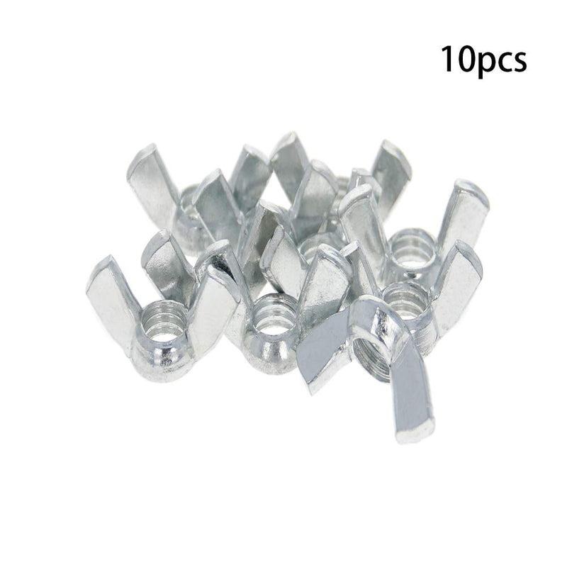 [Australia - AusPower] - MroMax 1/2"-12 Butterfly Wing Nuts Carbon Steel Zinc Plated Wing Nuts Silver Hand Twist Tighten Ear Wingnuts Fasteners Parts Wing-Nut 10PCS for Mechanical Electronic Furniture Decoration 1/2-12 Inch 10 
