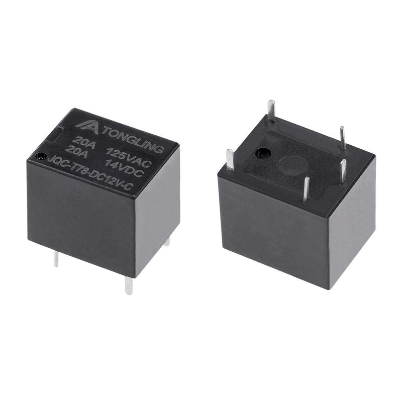 [Australia - AusPower] - uxcell 20 Pcs JQC-T78-DC12V-C DC 12V Coil SPDT 5P PCB Electromagnetic Power Relay Black Color 