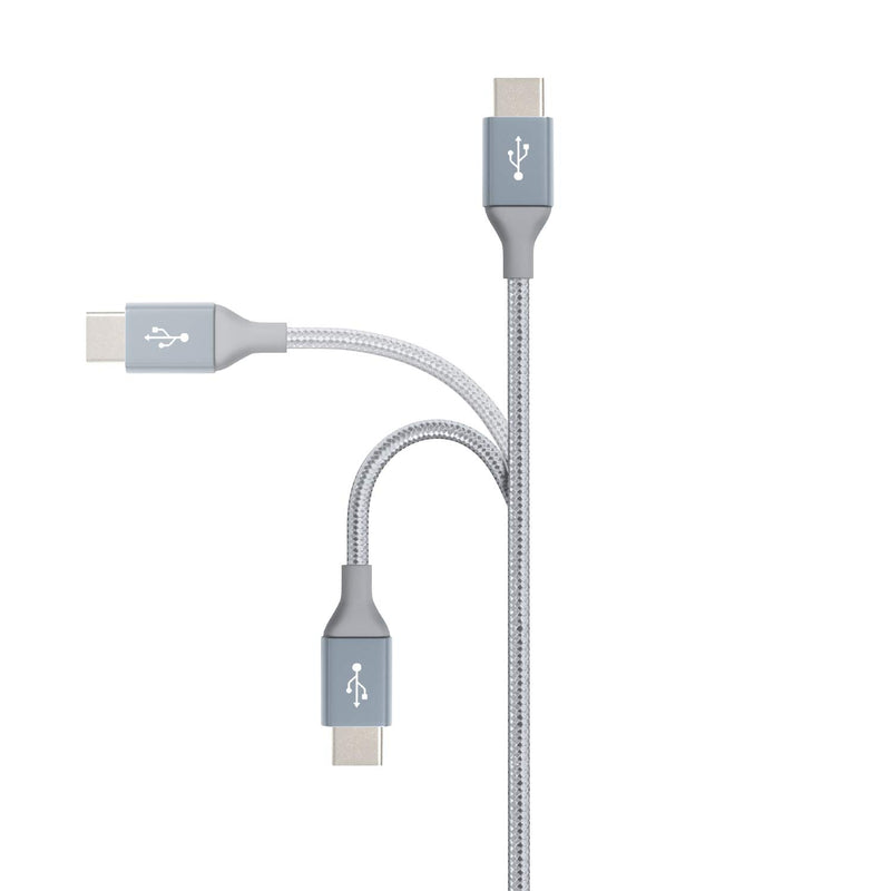 [Australia - AusPower] - Amazon Basics 10 foot Nylon USB-C to USB-C 2.0 Fast Charging Cable, Dark Gray 10 Feet USB-C 2.0 Fast Charging, 3A Dark Grey 
