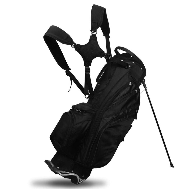 [Australia - AusPower] - BIG TEETH Golf Bag Strap Replacement Comfort Double Shoulder Adjustable Strap Padded Golf Carrying Bag Strap All Black 