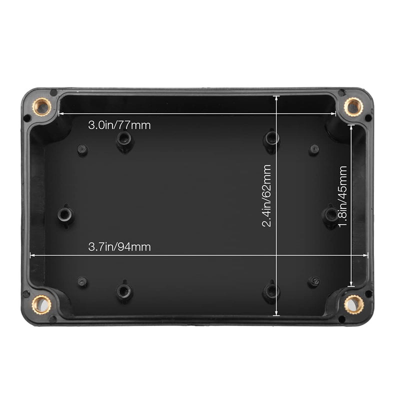 [Australia - AusPower] - PINFOX 2 Pack Black Waterproof Plastic Project Box ABS IP65 Electronic Junction Box Enclosure 3.94 x 2.68 x 1.97 inch (100 x 68 x 50 mm) 3.94"x2.68"x1.97" (2 PCS) 