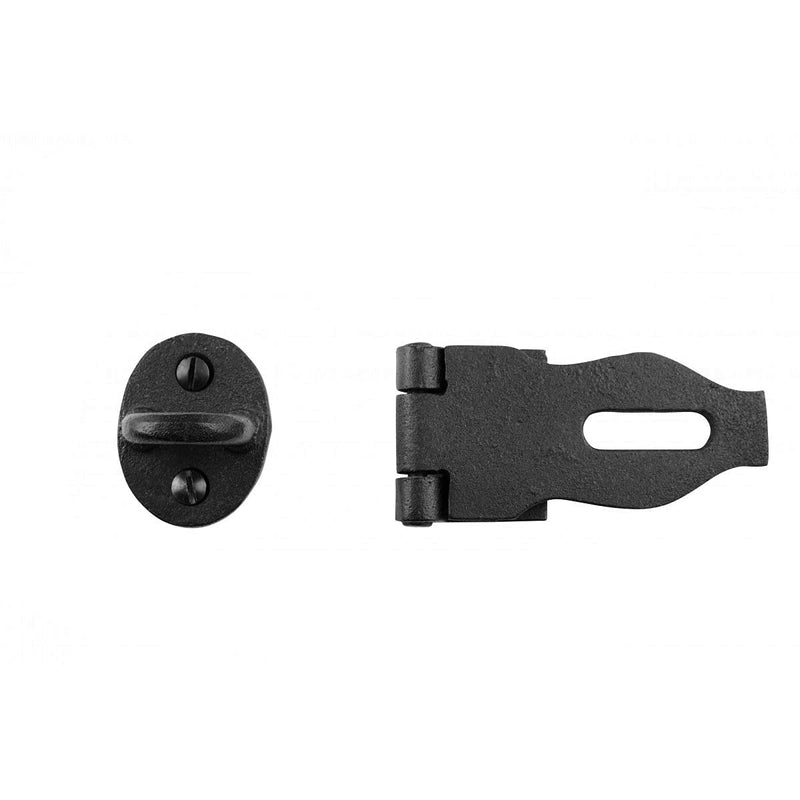 [Australia - AusPower] - Decorative Black Wrought Iron Hasp Lock 4" X 1.75" Heavy Duty Rust Resistant Hasp Latches Safety Padlock Clasps for Cabinets, Chests Or Doors with Screws | Renovators Supply Manufacturing 
