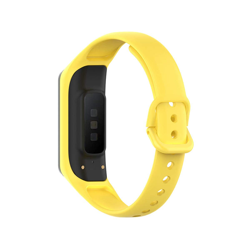 [Australia - AusPower] - PINHEN Compatible with Samsung Galaxy Fit2 SM-R220 Bands,Adjustable Soft Silicone Replacement Band Straps Wristbands Compatible with Samsung Galaxy Fit2 Fitness Smartwatch for Men Women (Yellow) Yellow 