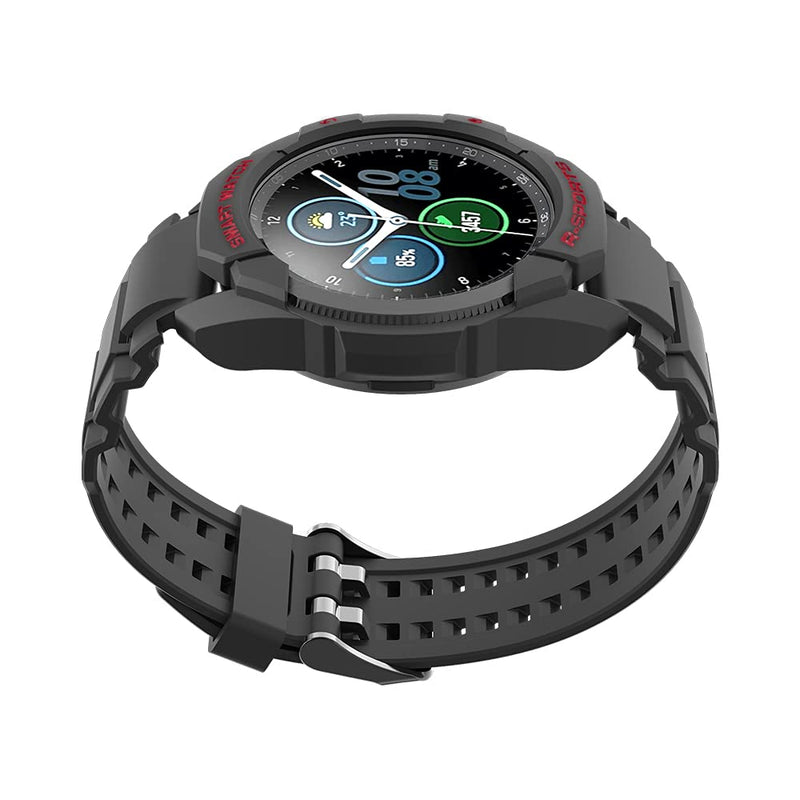 [Australia - AusPower] - SIKAI TPU Bumper Case Cover for Samsung Galaxy Watch 3 (45mm) Anti-Scratch Lightweight Shockproof Screen Protector for 45mm Samsung Galaxy Watch 3 Smart Watch (Black-Red) Black-Red 