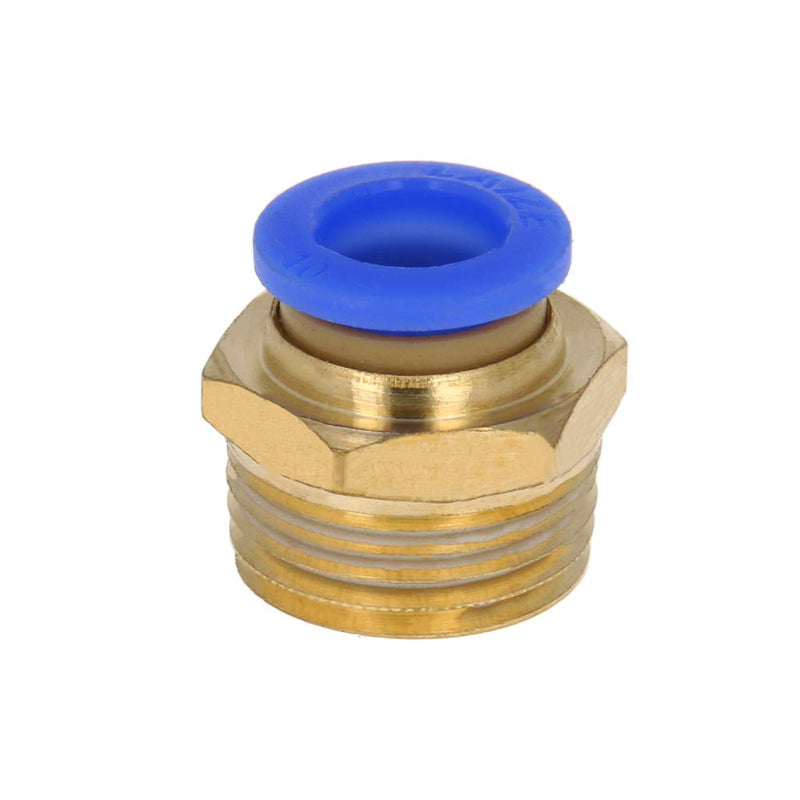 [Australia - AusPower] - Heyiarbeit 10Pcs Push to Connect Tube Fitting 10mm Tube OD x R1/2 NPT Male Straight Pneumatic Quick Connect Fitting s for PETF Tube 