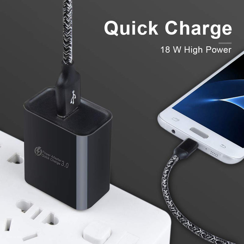 [Australia - AusPower] - USB Type C Charger Fast Charge Dual USB Wall Plug Charging Blocks Android C Charger Cable Cord for Samsung Galaxy S22 S21 Ultra Plus S20 FE S10 S9 Note 20 10 9 A10e A01 A11 A12 A21 A20 A31 A32 A42 A52 4 Pack Black 