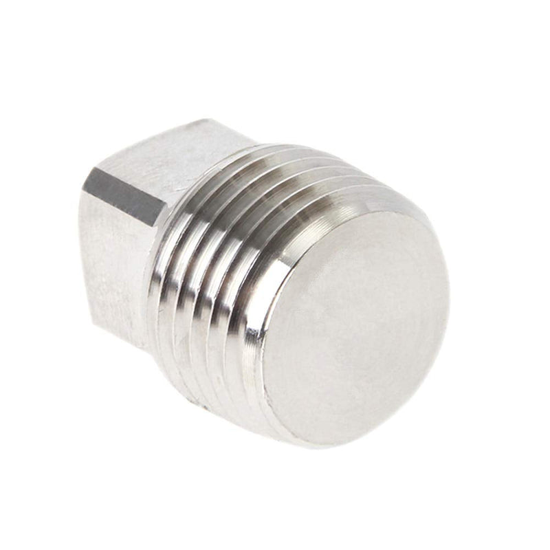 [Australia - AusPower] - Joywayus 3/4" NPT Male Pipe Plug Outer Square Head Thread Soild Stainless Steel Rods by CNC for Strength Socket Pipe Fitting(Pack of 2) Silver 3/4 NPT(Pack of 2) 